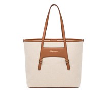 Brauner Shopper aus Canvas und Leder