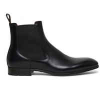 Schwarze Chelsea Boot für Herren aus Leder in Antik-Optik