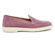 Violette Loafer für Damen aus Wildleder