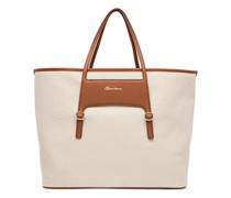 Brauner Shopper aus Canvas und Leder