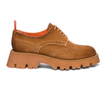 Women's brown suede lace-up shoe