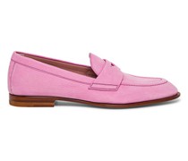 Rosafarbene Penny-Loafer für Damen aus Nubuk