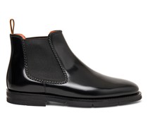 Men’s black shiny leather Chelsea boot