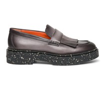 Women's grey leather loafer