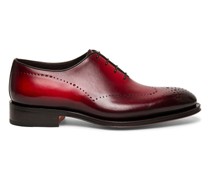 Rote Oxfords für Herren aus Leder mit Brogue-Details