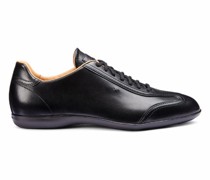 Schwarze Sneaker für Herren aus Leder in Antik-Optik