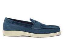 Azurblaue Penny-Loafer für Herren aus Wildleder