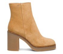 Women's brown suede high-heel ankle boot
