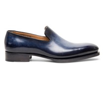Blaue Loafer für Herren aus Leder in Antik-Optik – Uniqua