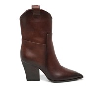Women's dark brown leather ankle boot