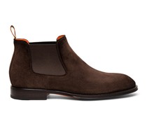 Men's dark brown suede chelsea boot