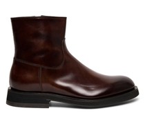 Men’s polished brown leather ankle boot