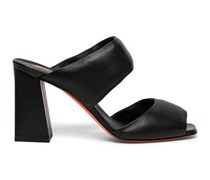 Schwarze Sandalen für Damen aus Nappaleder mit hohem Absatz