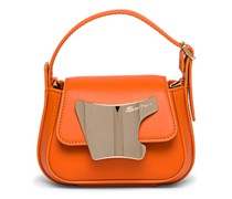 Orangefarbene Handtasche aus Leder