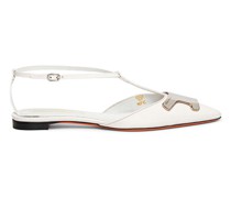 Weiße Santoni-Ballerinas Sibille für Damen aus Lackleder