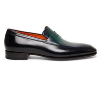 Grüne Penny-Loafer für Herren aus Leder