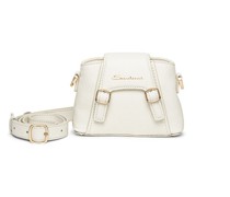 Weiße Crossbody Bag aus getrommeltem Leder