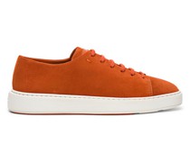 Orange Sneaker für Herren aus Veloursleder