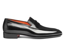 Schwarze Penny-Loafer für Herren aus Leder