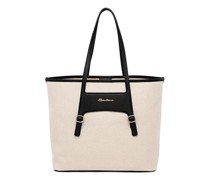 Schwarzer Shopper aus Canvas und Leder