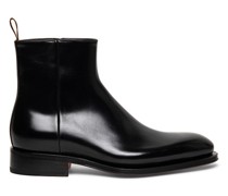 Schwarze Stiefeletten für Herren aus Leder in Antik-Optik