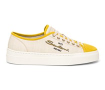 Gelbe Sneakers für Damen aus Canvas und Wildleder