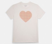 Signature-T-Shirt mit rosa Herz