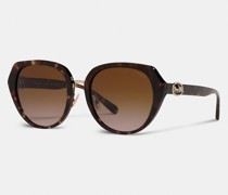 übergrosse, Runde Sonnenbrille Mit „Horse And Carriage" Motiv