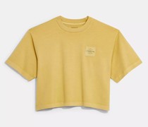 Stückgefärbtes, verkürztes T-Shirt