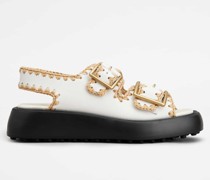 Sandalen mit Doppelriemen aus Leder