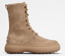 Schnürstiefeletten Tod's W. G. aus Veloursleder