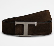 Wendbarer Gürtel T Timeless aus Veloursleder