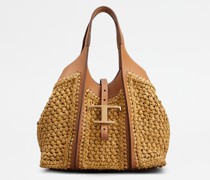 Shoppingtasche T Timeless aus Bast und Leder Medium