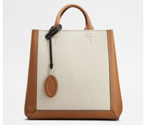 Shopper Tod's Double Up aus Leder und Canvas Medium