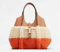 Shoppingtasche T Timeless aus Leder und Lammfell Mini