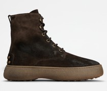 Schnürstiefeletten Tod's W. G. aus Veloursleder