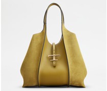 Shopping Bag T Timeless aus Glatt- und Veloursleder Medium