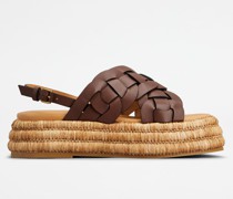 Platform-Sandalen aus Leder