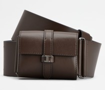 Gürtel mit Micro Bag aus Leder