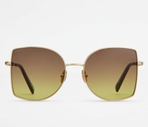 Sonnenbrille mit Bügeln aus Leder