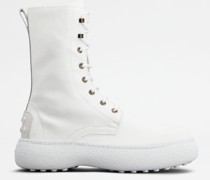 Schnürstiefeletten Tod's W. G. aus Canvas und Leder