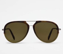Sonnenbrille mit Lederbügeln