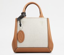 Shopper Tod's Double Up aus Leder und Canvas Small