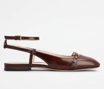 Slingback-Ballerinas aus Leder