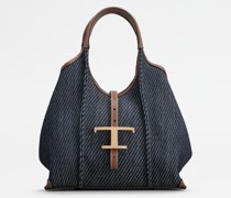 Shoppingtasche T Timeless aus Denim und Leder Mini