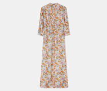 Blusenkleid mit Blumenmuster Frau, Rosa/arancio