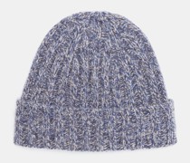 Rippstrick-mütze aus Shetlandwolle Unisex, Blau|Rippstrick-mütze aus Shetlandwolle Unisex, Grau