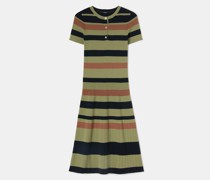 Gestreiftes Strickkleid Frau, Multicolor
