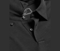 Langarm-Polo Baumwolle Schwarz