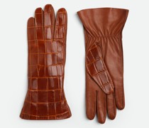 Handschuhe Aus Leder Mit Krokodilprägung